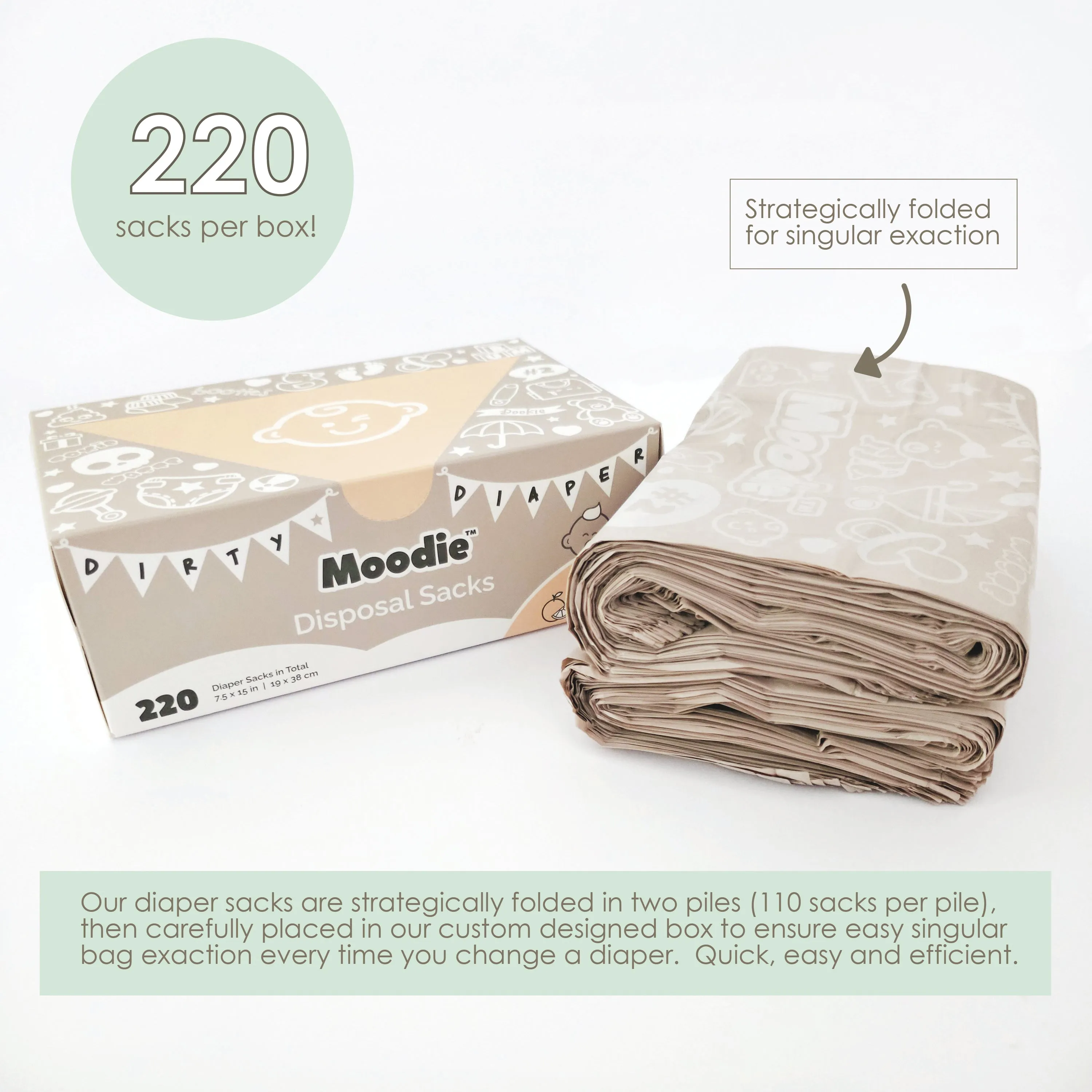 Baby Disposable Diaper Sacks | CITRUS TWIST Scented - 220 Pack